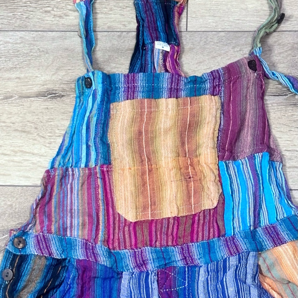 Boho Patchwork 100% Cotton Overalls Dungarees - image 7